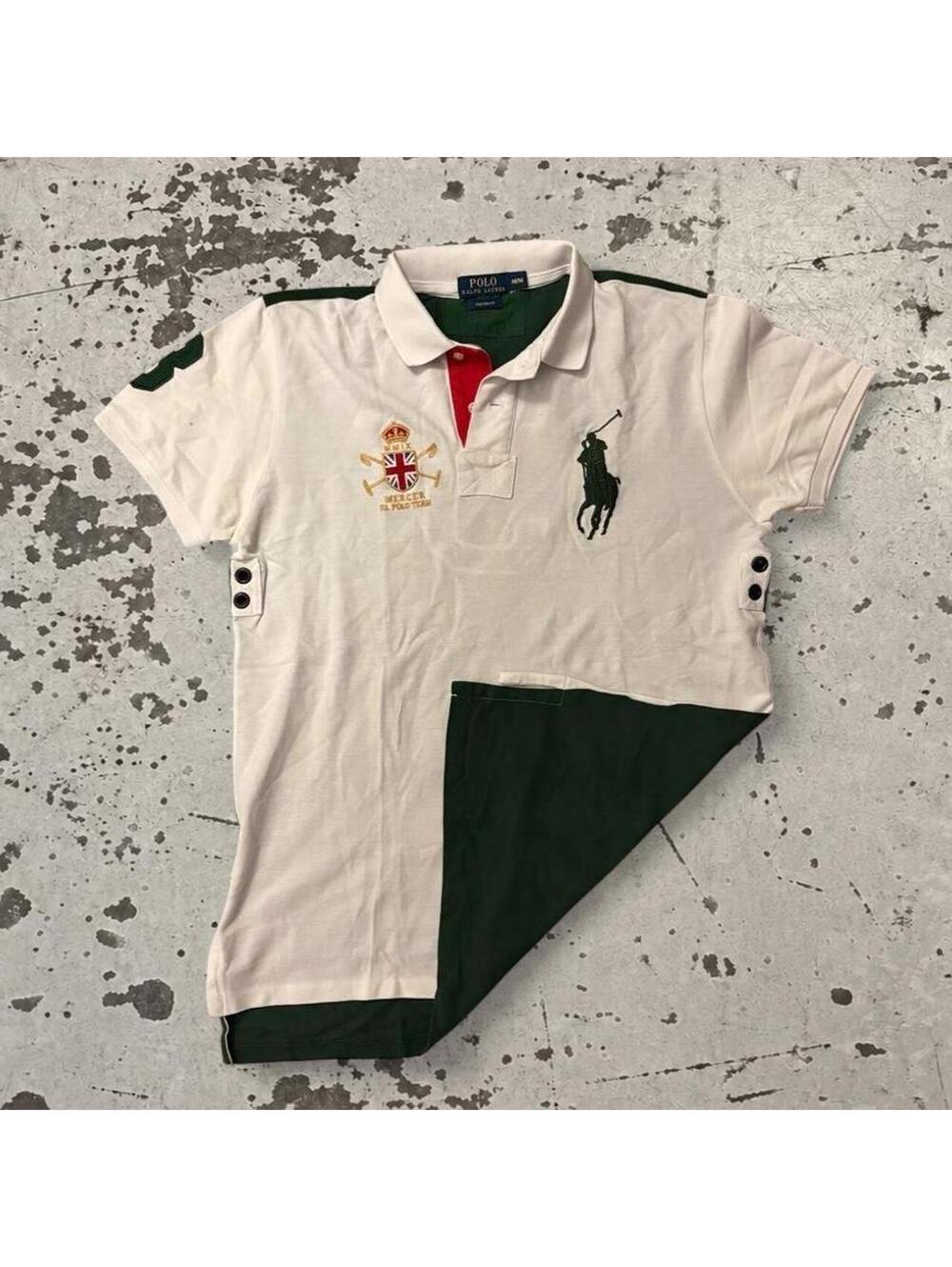 rare vintage Y2K Mercer polo Ralph Lauren big pint tee. Crazy polo.